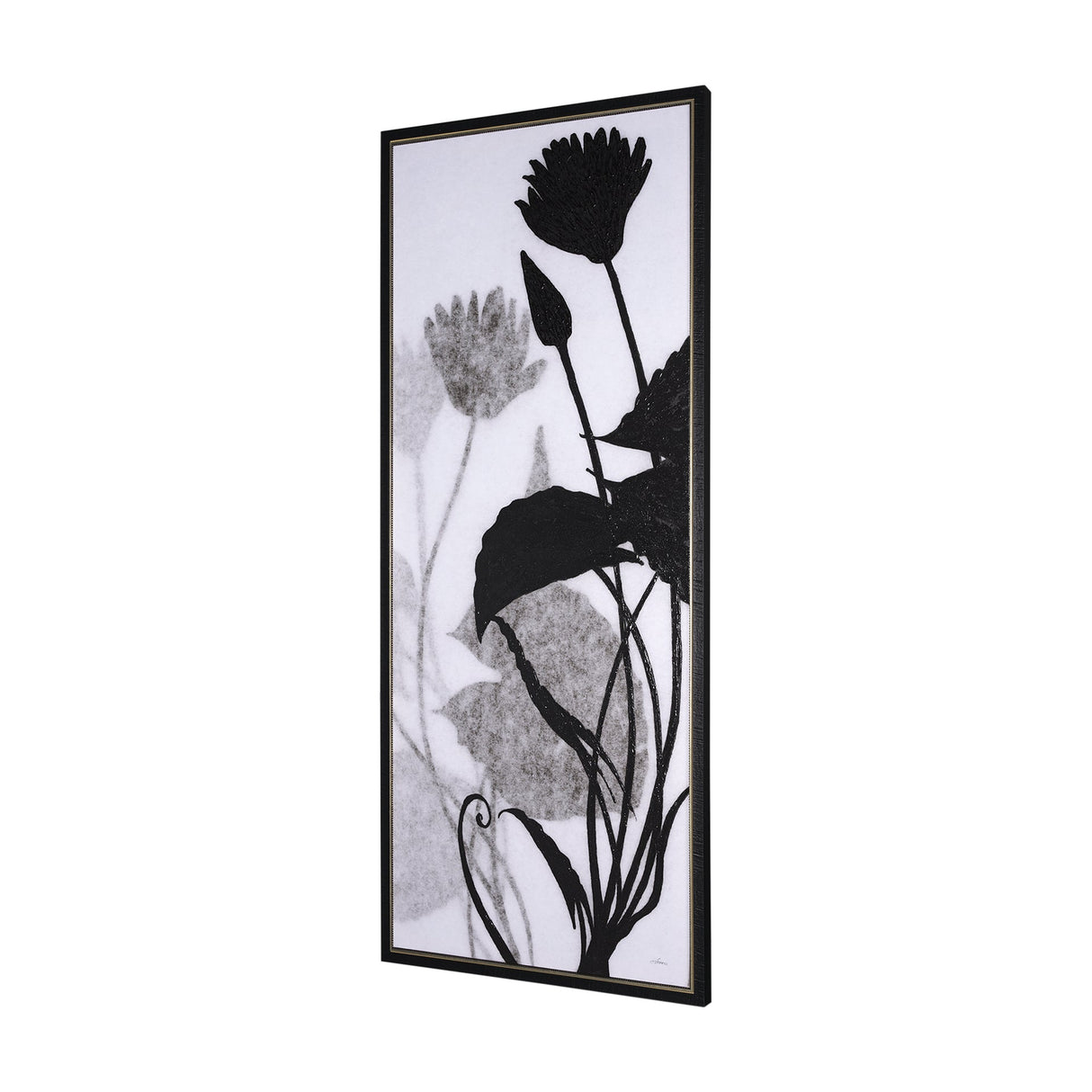 Floral Silhouette III by Mercana Studio a Hand Embellished Textured Framed Canvas by Mercana at Eve Furniture