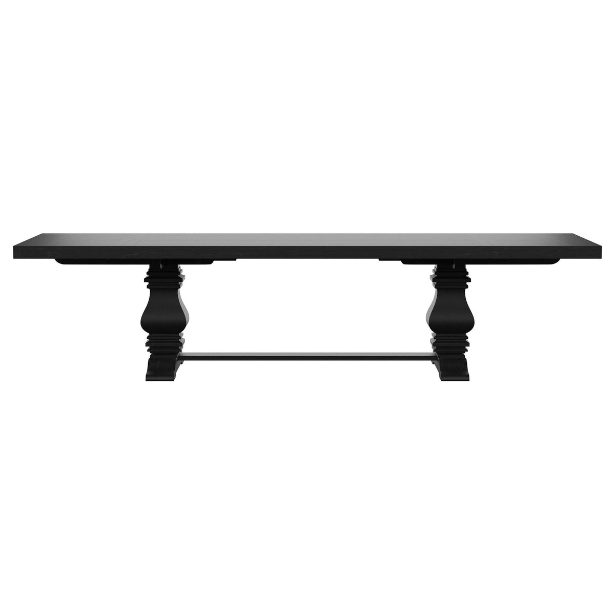 Florence Antique Black Rectangular Planked Wood Top Pedestal Dining Table by Coaster at Eve Furniture