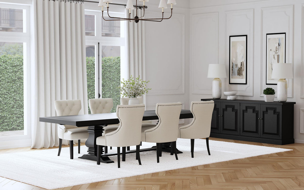 Florence Beige 7-Piece 126-inch Extension Dining Table Set by Coaster at Eve Furniture