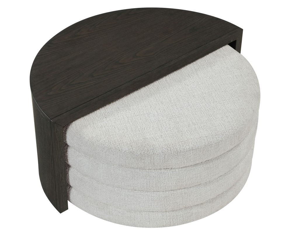 Florence Black Nesting Cocktail Table with Castered Ottoman by Steve Silver at Eve Furniture