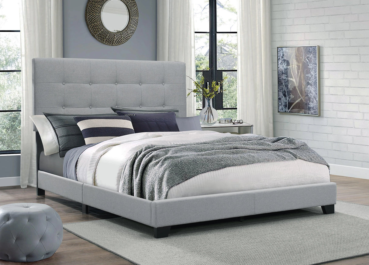 Florence Gray Queen Upholstered Bed by Crown Mark at Eve Furniture
