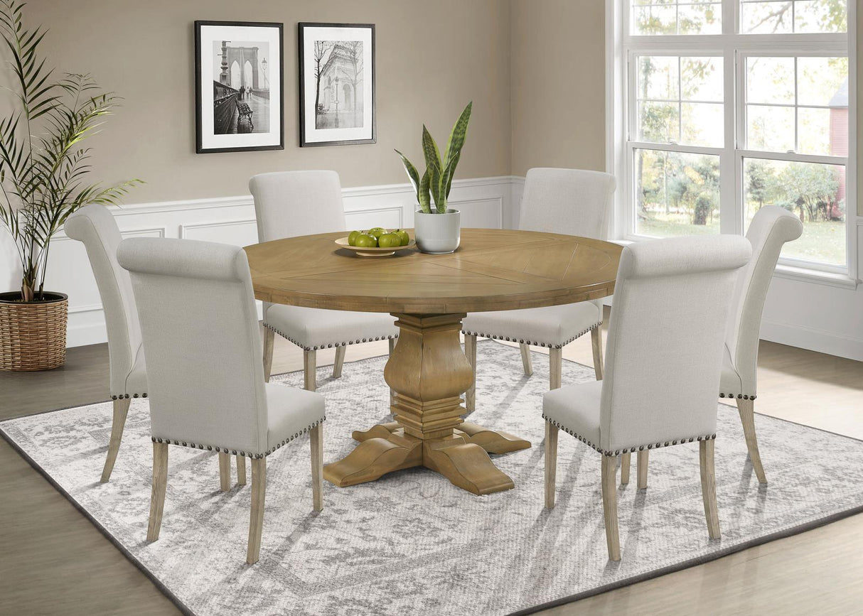 Florence Rustic Smoke/Beige 7-Piece Round Dining Set by Coaster at Eve Furniture