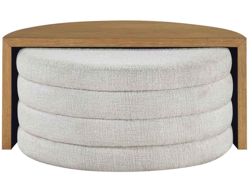 Florence Sand Nesting Cocktail Table with Castered Ottoman by Steve Silver at Eve Furniture