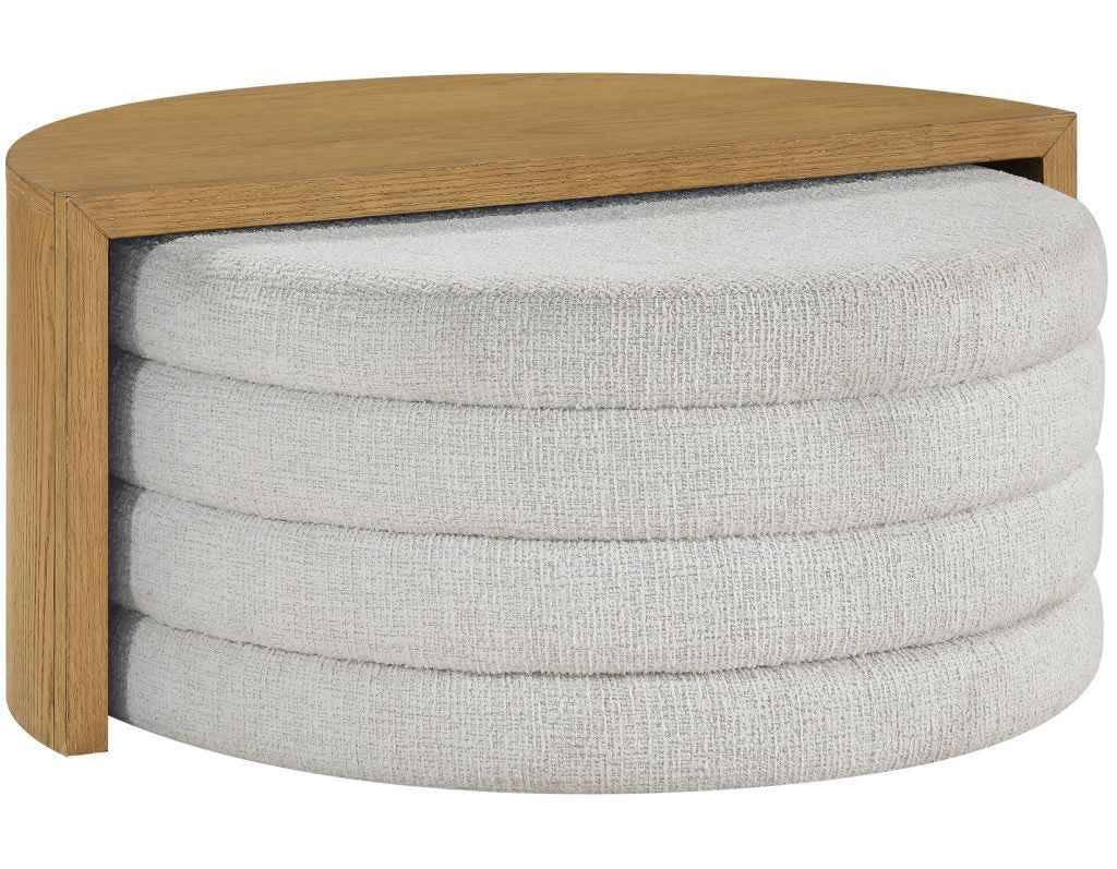Florence Sand Nesting Cocktail Table with Castered Ottoman by Steve Silver at Eve Furniture
