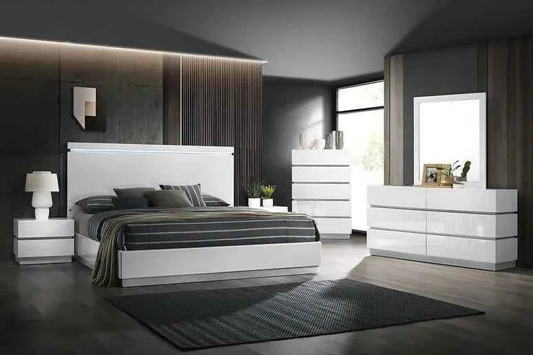 Florence White Platform Bedroom Set by New Era Innovations at Eve Furniture
