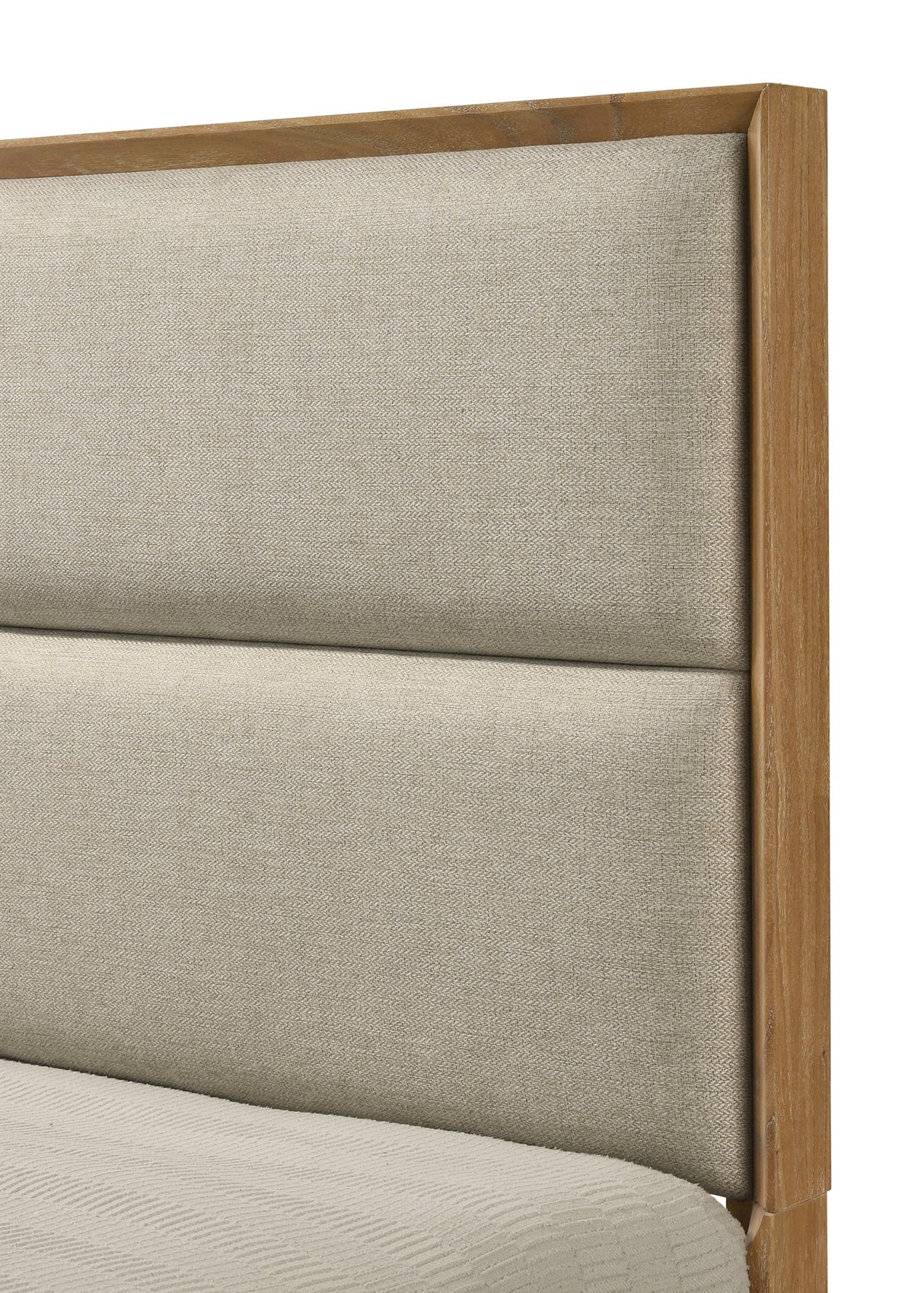 Florian Natural Queen Upholstered Storage Platform Bed by Crown Mark at Eve Furniture