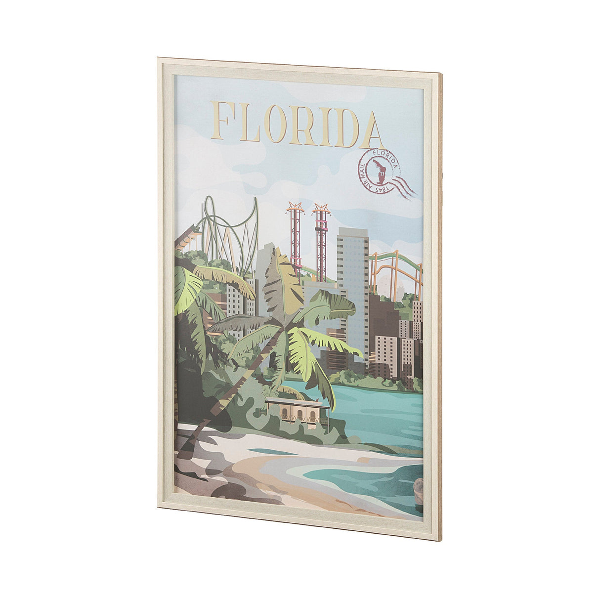 Florida Go USA (XL) by Mercana Studio a Hand Embellished Decograph Framed Art Print under Glass by Mercana at Eve Furniture