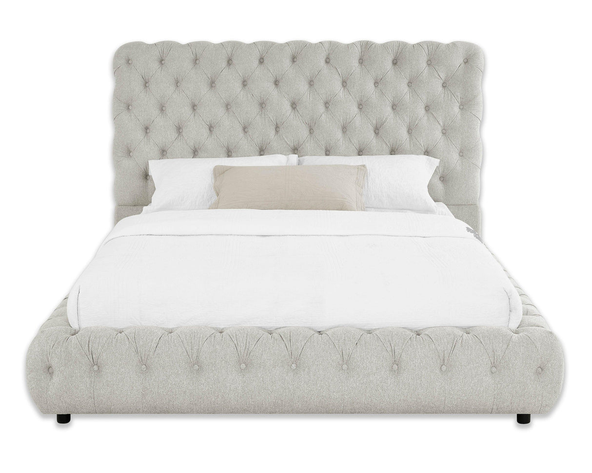 Flory Dove Queen Upholstered Platform Bed by Crown Mark at Eve Furniture