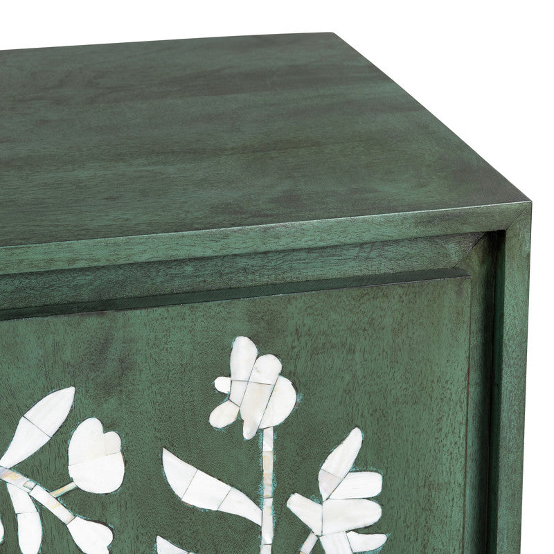 Flourish Green/White Two-Door Cabinet by Crestview at Eve Furniture