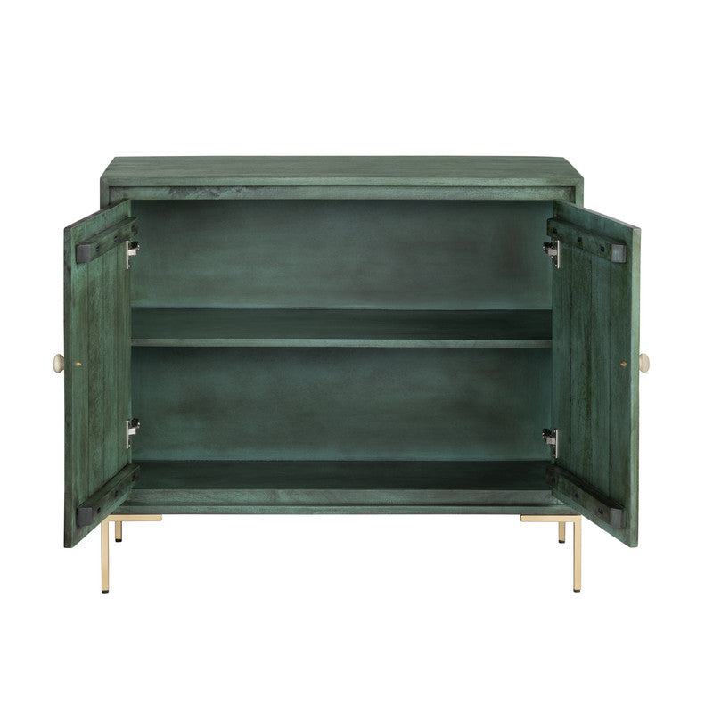 Flourish Green/White Two-Door Cabinet by Crestview at Eve Furniture