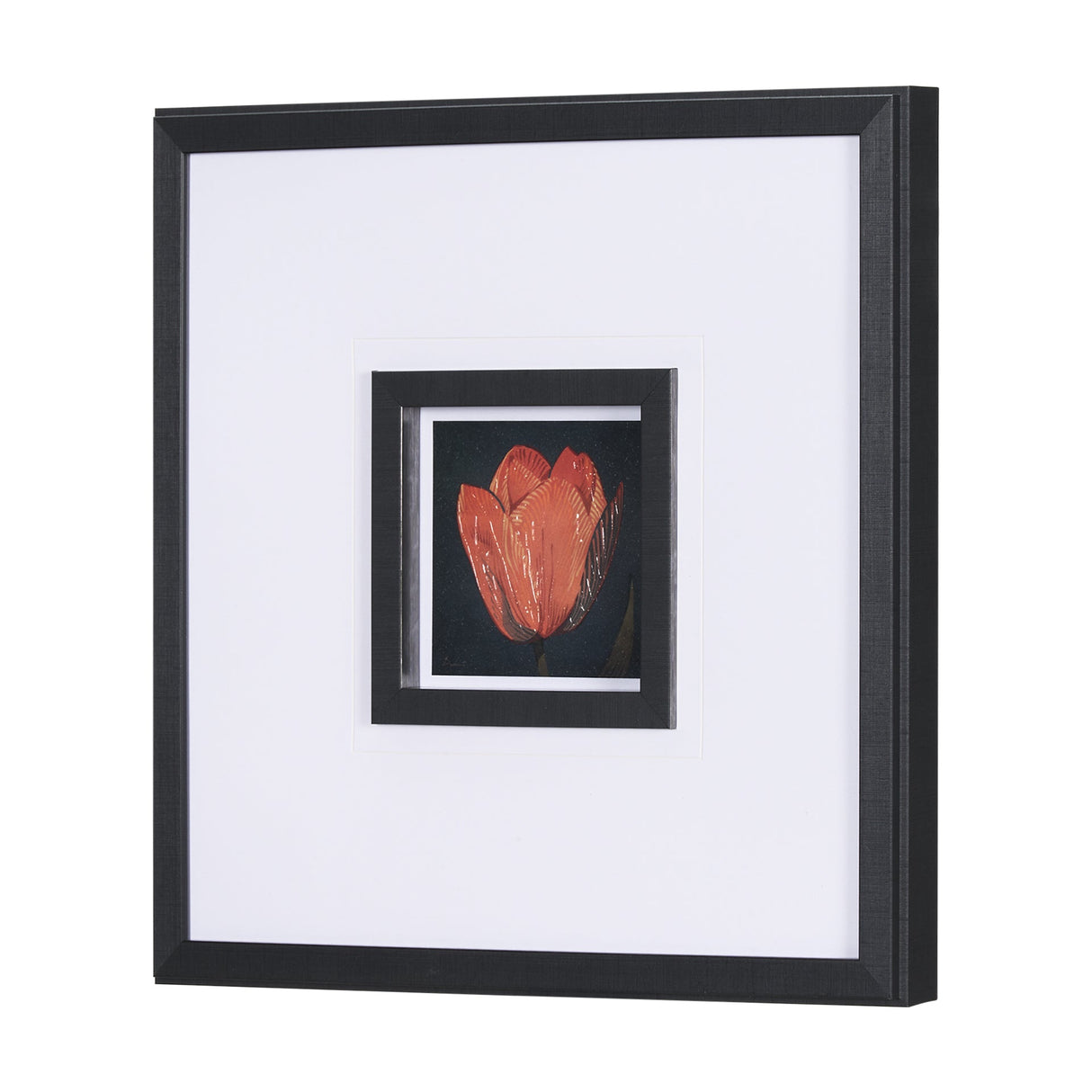 Flower Portrait II by Mercana Studio a Hand Embellished Textured Framed Art Print Matted under Glass by Mercana at Eve Furniture