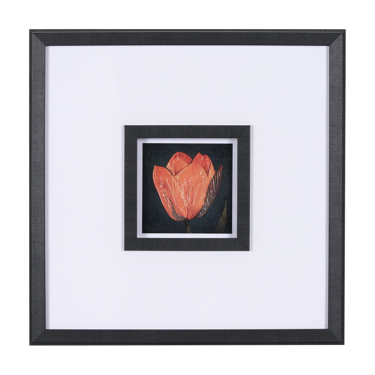 Flower Portrait II by Mercana Studio a Hand Embellished Textured Framed Art Print Matted under Glass by Mercana at Eve Furniture