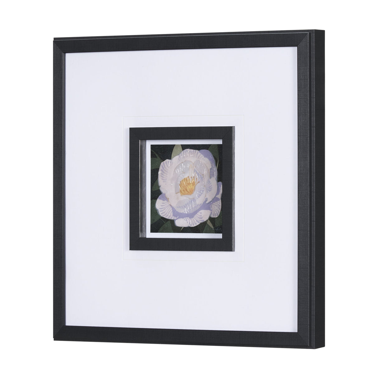 Flower Portrait V by Mercana Studio a Hand Embellished Textured Framed Art Print Matted under Glass by Mercana at Eve Furniture