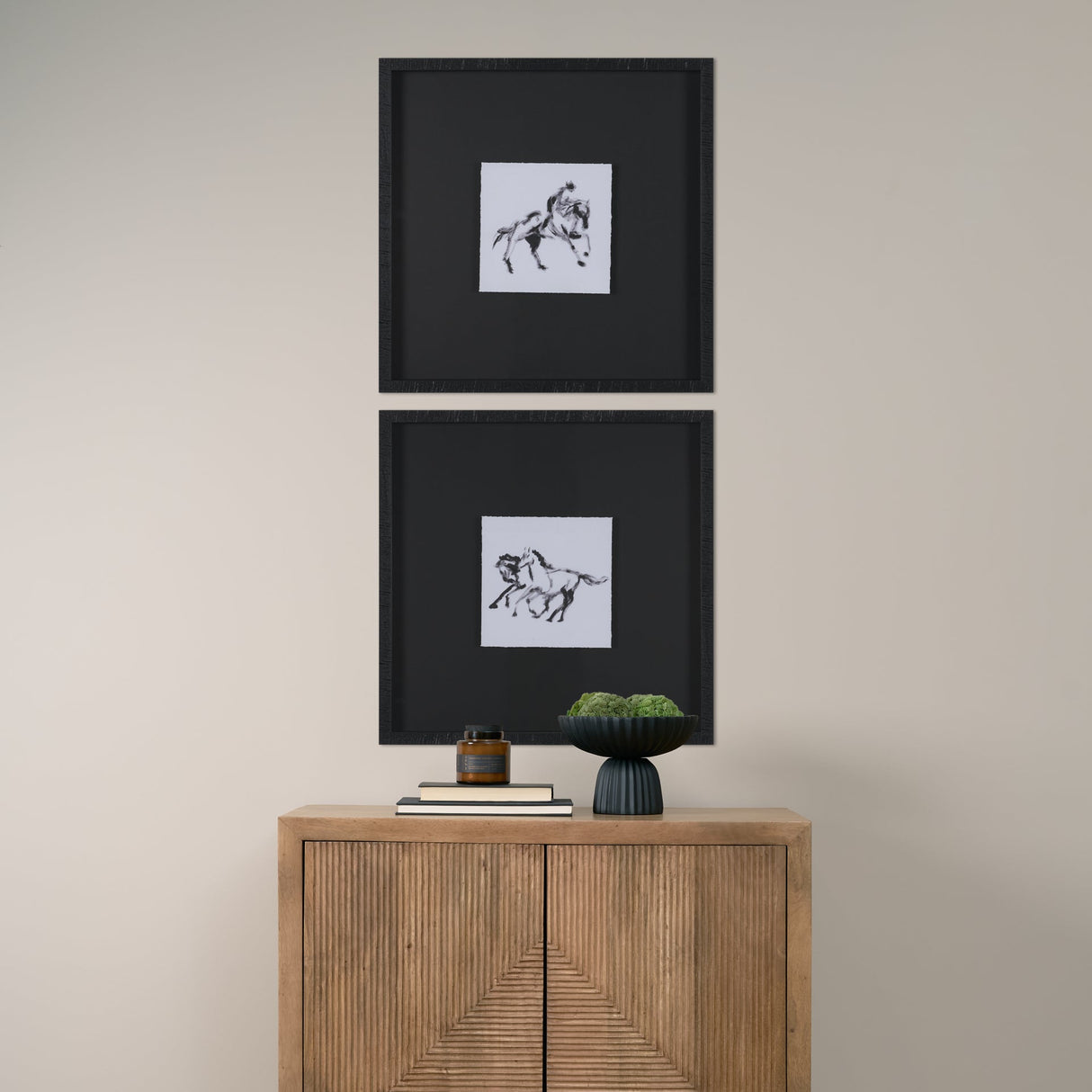 Fluid Gallop by Santhosh ch Hand-Embellished Framed Artwork Matted under Glass by Mercana at Eve Furniture