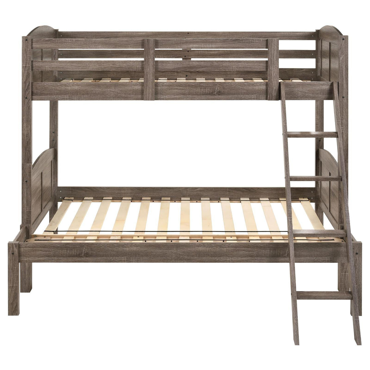 Flynn Weathered Brown Twin over Full Bunk Bed by Coaster at Eve Furniture