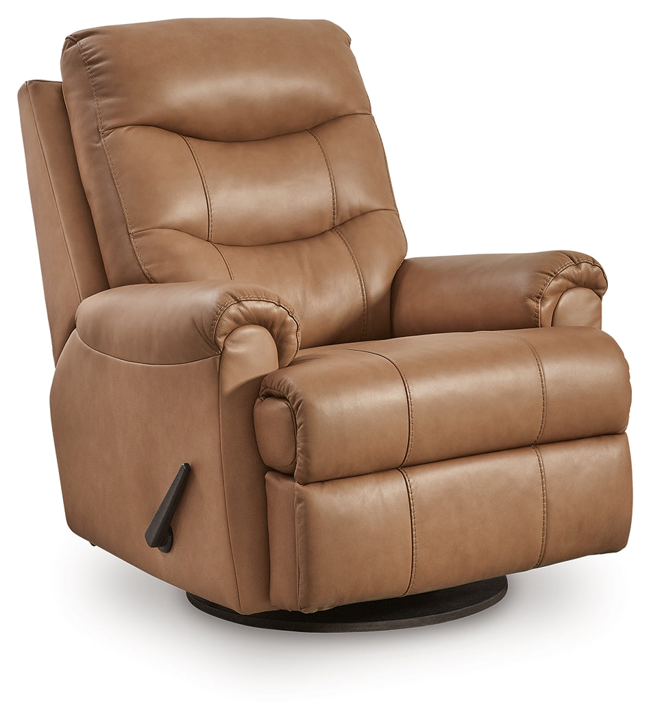 Flynwood Butternut Swivel Glider Recliner by Ashley at Eve Furniture
