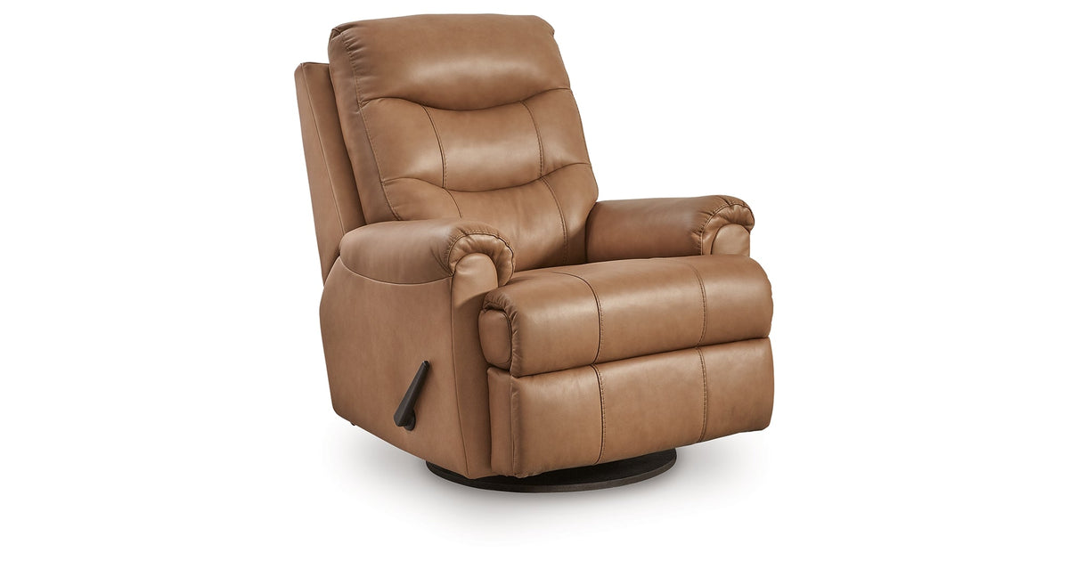Flynwood Butternut Swivel Glider Recliner by Ashley at Eve Furniture