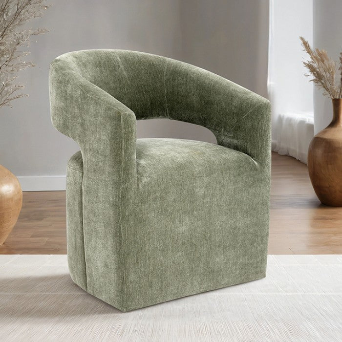 Tresa Green Arm Chair with Casters
