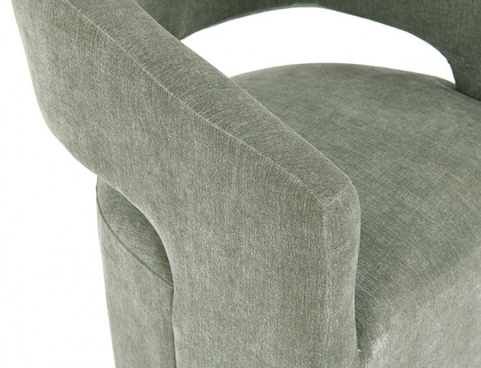 Tresa Green Arm Chair with Casters