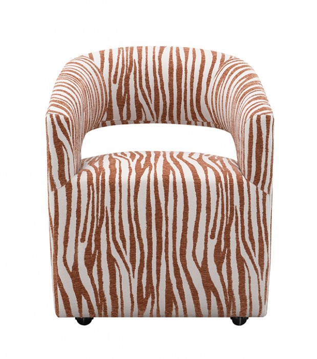 Tresa Sundowner Orange Arm Chair w/ Casters