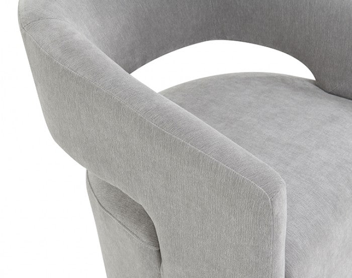 Tresa Light Gray Arm Chair with Casters