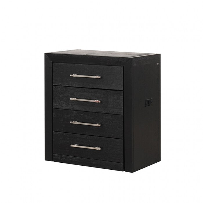 Ashbourne Black Bedside Vanity Set w/ Stool