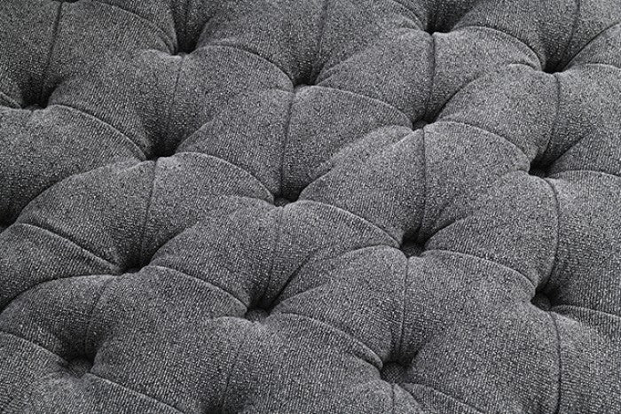 Sofi Drak Gray Button Tufted Swivel Chair