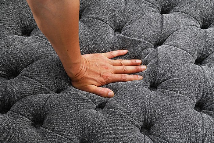 Sofi Drak Gray Button Tufted Swivel Chair