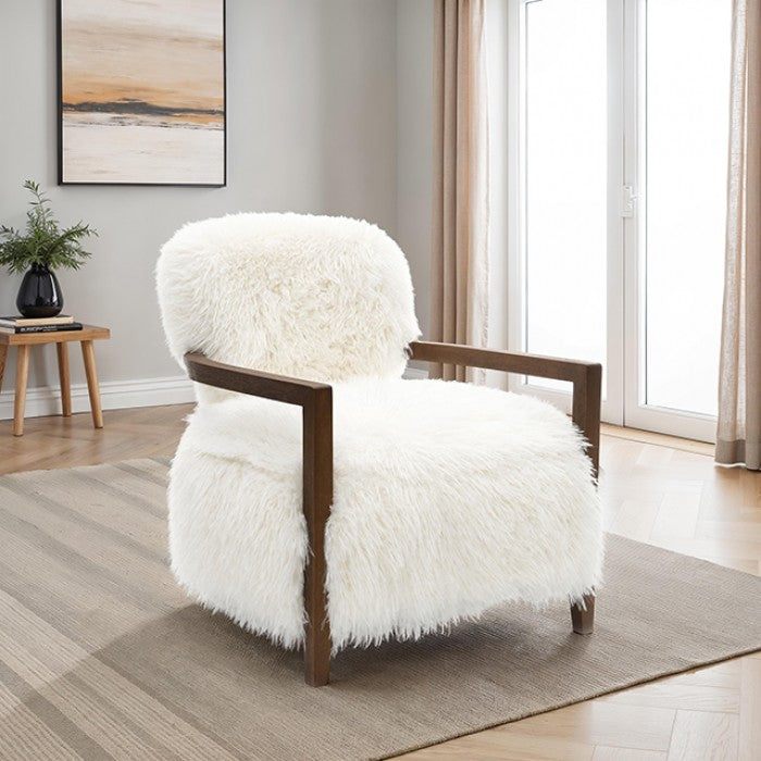 Eramo White Accent Chair