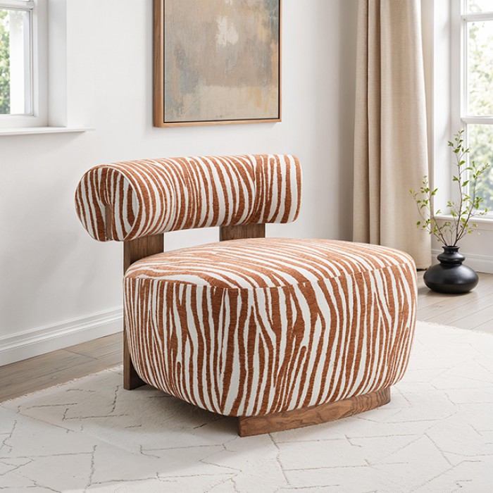 Niobe Rustic Orange Accent Chair