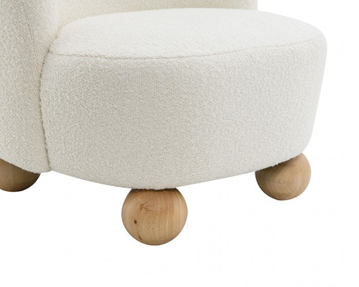 Karey White Accent Chair