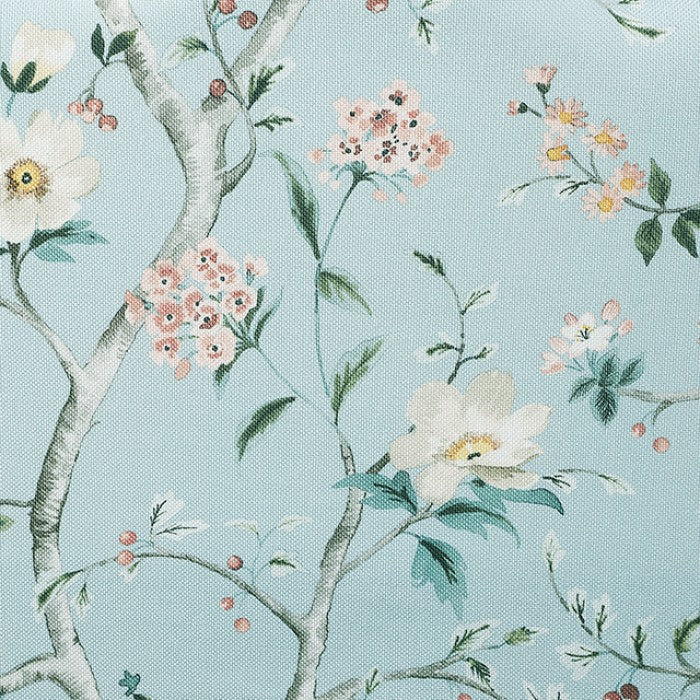 Hemsworth Chinoiserie Pale Blue/Peach Accent Chair