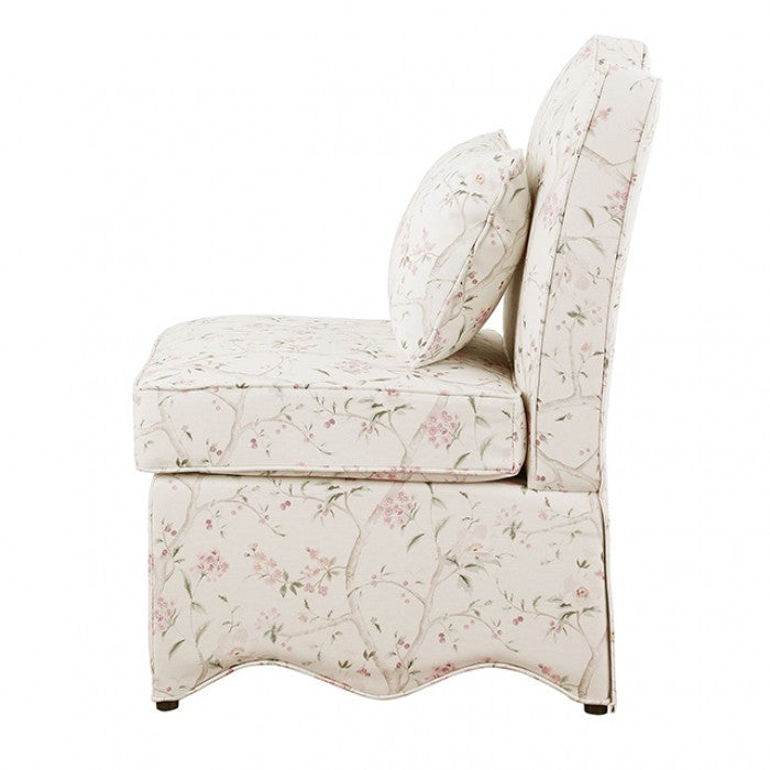 Hemsworth Chinoiserie White/Pink Accent Chair