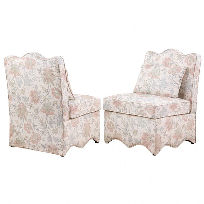 Hemsworth Jacobean Floral Dusty Pink/Blue Accent Chair
