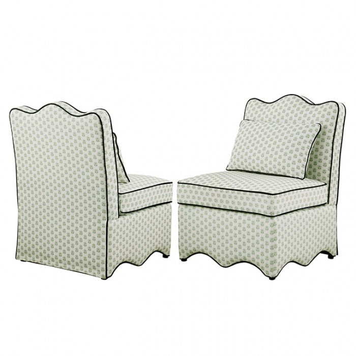 Hemsworth Paisley Green/White Accent Chair