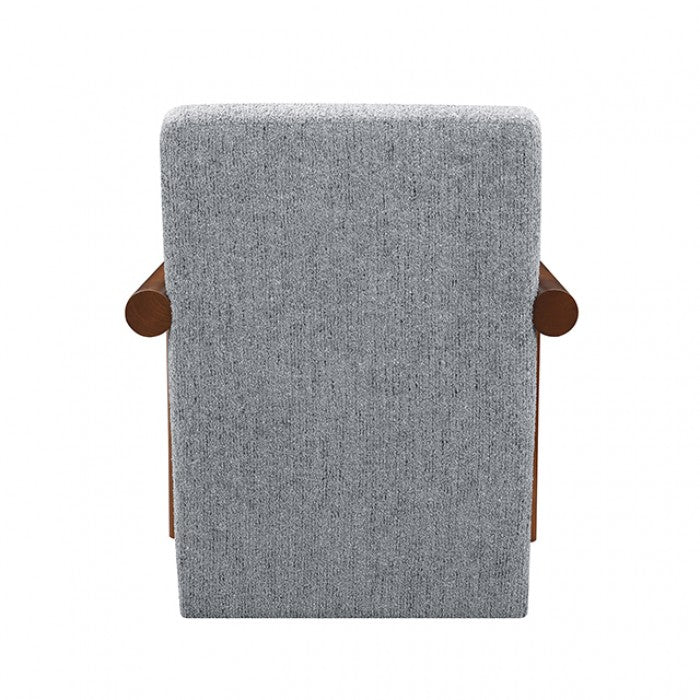 Esher Sky Gray / Walnut Accent Chair