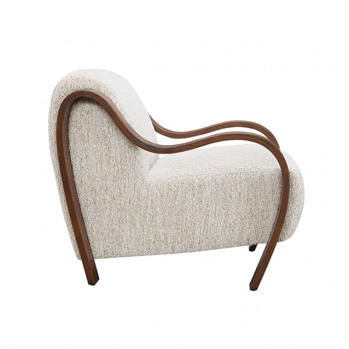 Niari Egret Beige / Walnut Accent Chair