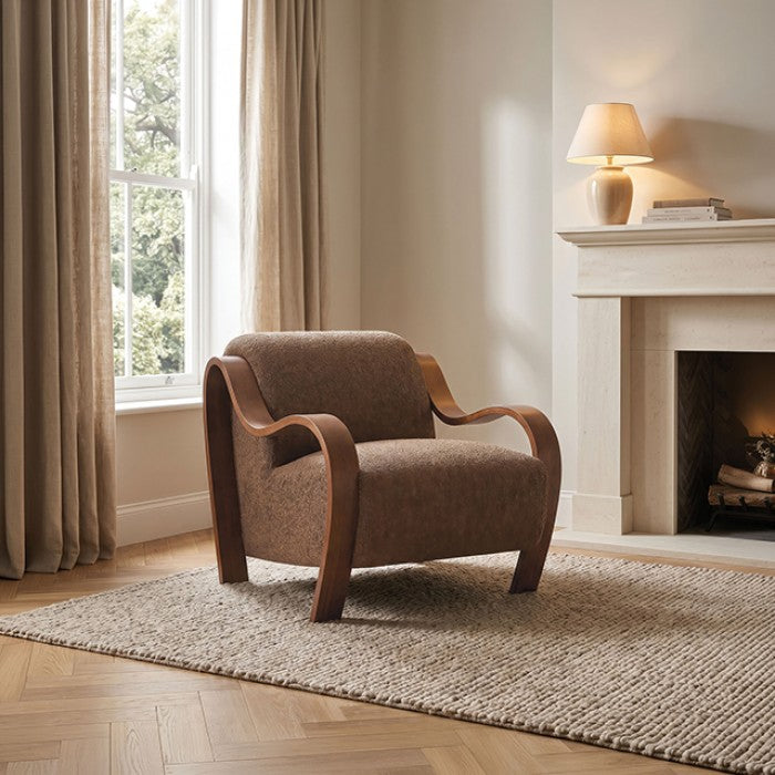 Niari Caramel Brown / Walnut Accent Chair