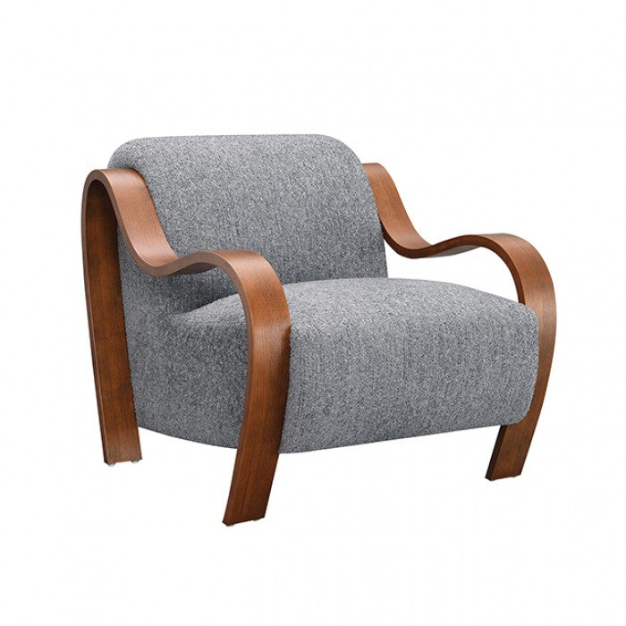 Niari Sky Gray / Walnut Accent Chair