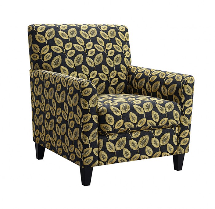 Ivey Botanical Black/Gold Accent Chair