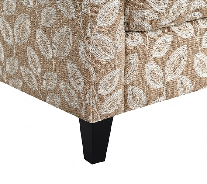 Ivey Botanical Warm Mocha/Egret White Accent Chair