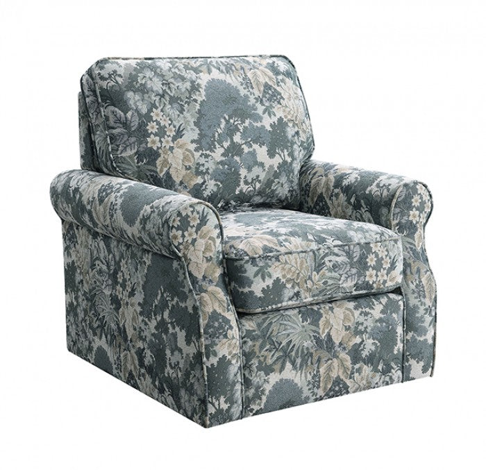 Penryn Topiary Green Swivel Accent Chair