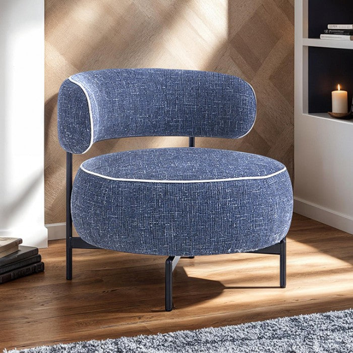 Florens Dark Blue Swivel Chair