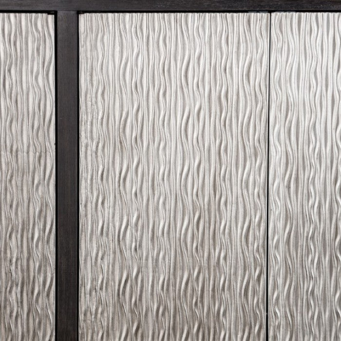 Forger Weathered Black/Silver 4-Door Cabinet