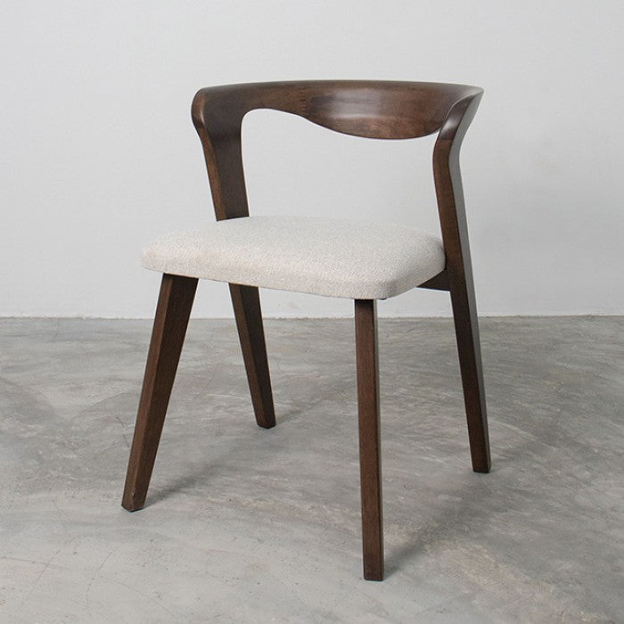 Logstor Rich Walnut Side Chair Set of 2