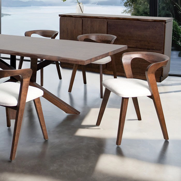 Logstor Rich Walnut 7-Piece Dining Room Set