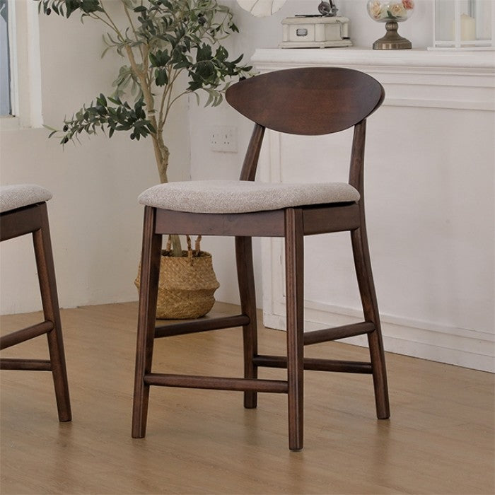 Sargans Rich Walnut Counter Height Chair Set of 2