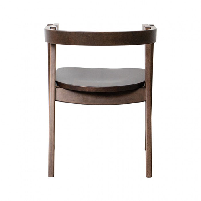 Fortel Walnut Fabric Seat Arm Chair Set of 2