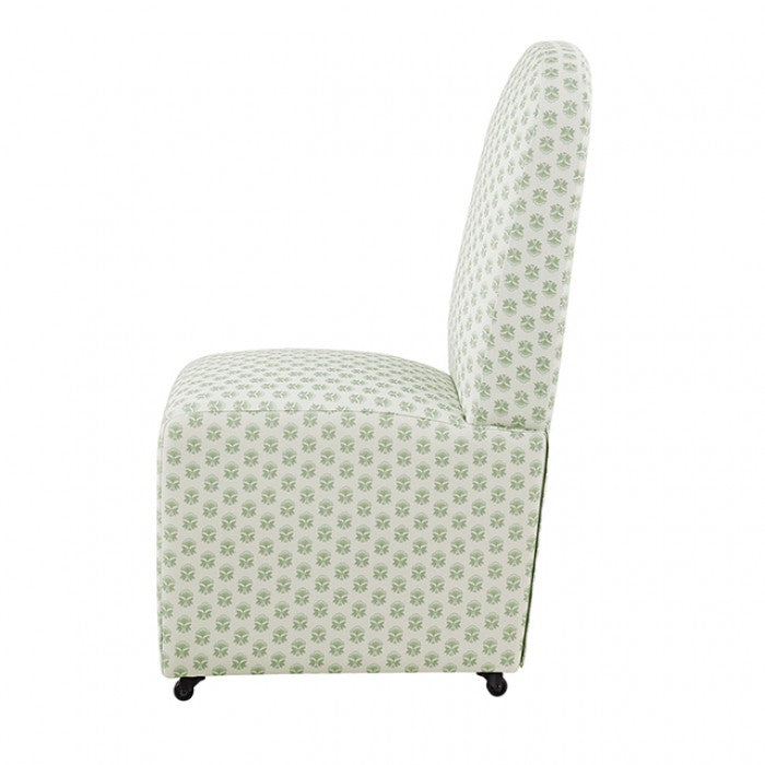 Canterbury Seaside Cabbage Rose Green/White Dining Chair