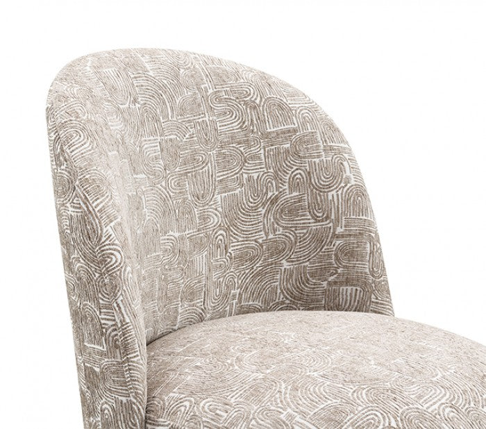 Vara Oatmeal Beige Dining Swivel Chair Set of 2